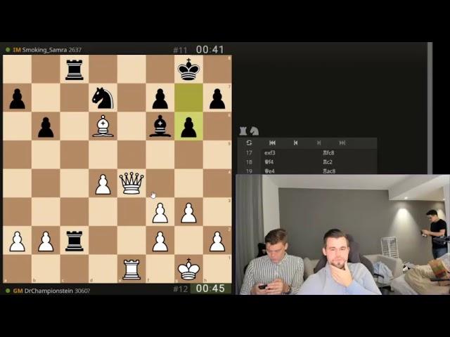 brilliant calculation from magnus carlsen in titled arena