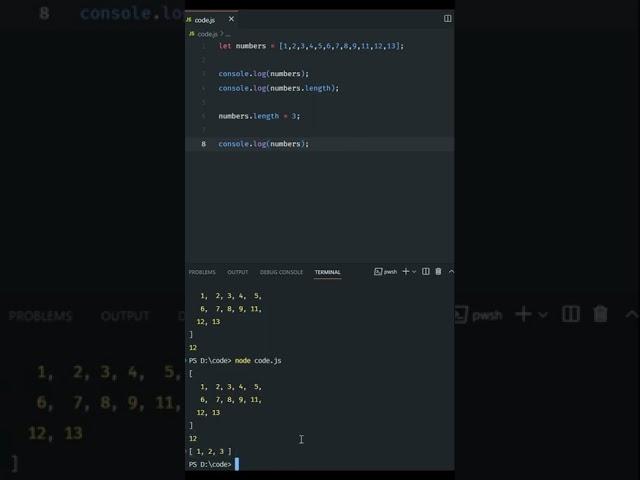 Truncate or chop a #javascript #array #shorts