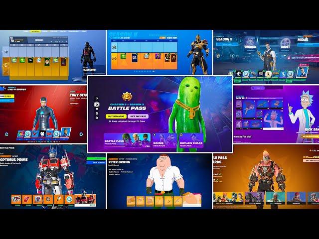 Evolution of Fortnite Battle Pass (Chapter 1 Season 2 - Chapter 6 Season 2)