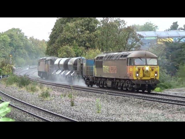 Horfield Bank, Bristol, with Class 56s on a one-off RHTT diagram