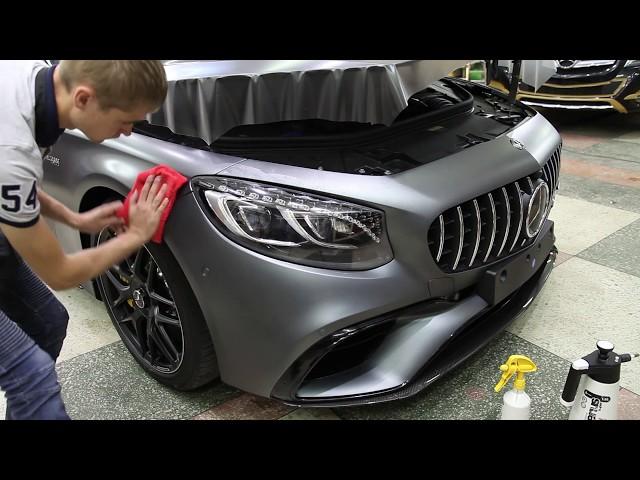 КЛЕИМ ПЛЕНКУ НА ФАРЫ MERCEDES S КУПЕ