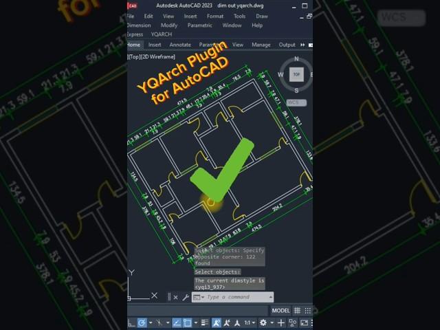 YQArch Plugin - Fast Automatic AutoCAD Plan Dimensions #AutoCAD #Tutorial #architect