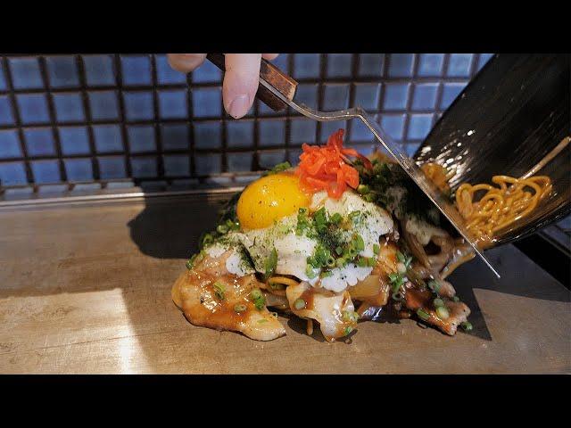 pork fried noodles - Yakisoba / 간판없이 소문난 철판 야키소바 맛집 / korean street food