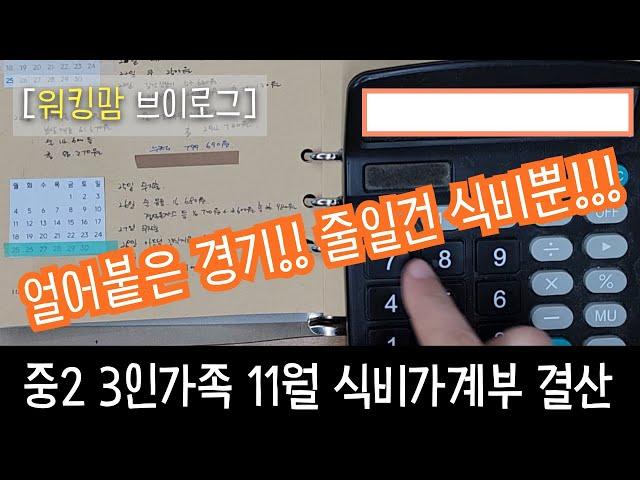 11월 식비가계부 결산! 중2 3인가족 예산은 90만원 과연 줄이기 성공?