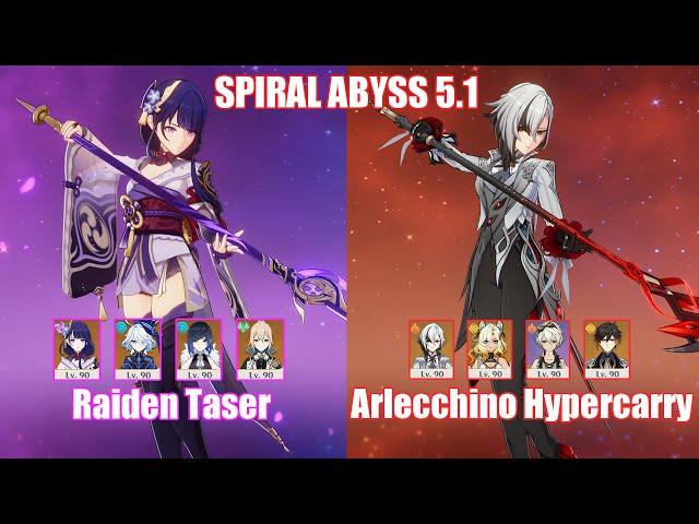 C0 Raiden Taser & C0 Arlecchino Hypercarry | Spiral Abyss 5.1 | Genshin Impact