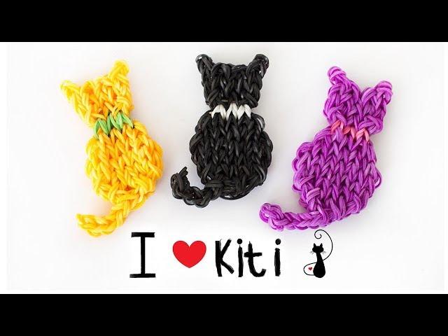 КОШКА ФРЕСКА из резинок на станке | Cats Rainbow loom Bands Charm