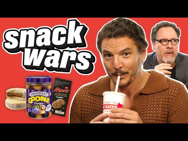 Pedro Pascal & Jon Favreau Compare American and Chilean Snacks | Snack Wars | @ladbiblestories