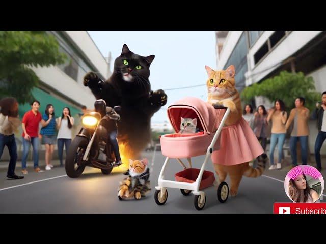 Cat Family Bad Traffic Accident / AI Cat Story #cat @BumBomy