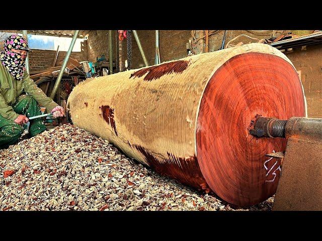 Woodworking Large Extremely DANGEROUS || HORROR Woodturning || Skills Working With Giant Wood Lathe