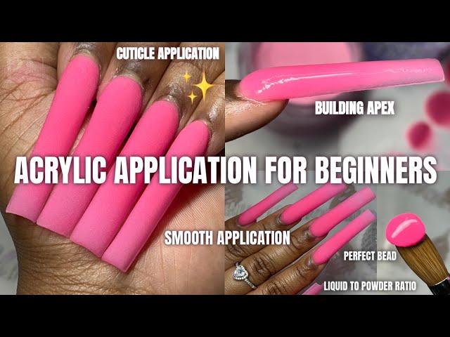 ACRYLIC APPLICATION FOR BEGINNERS | 101  APEX STRUCTURE | CUTICLE APPLICATION | STEP BY STEP