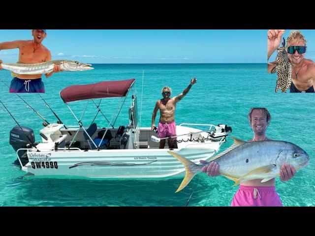 Living in Australian paradise catch & cook huge Golden Trevally Hervey Bay