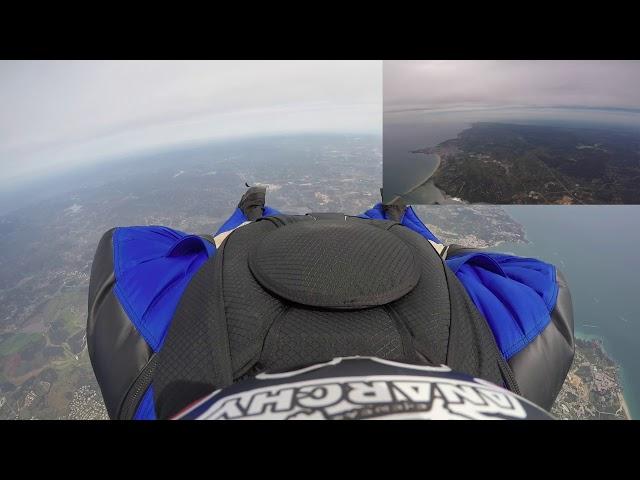 Squirrel Freak Wingsuit skydive - Front and Rear camera views - Skydiving Algarve