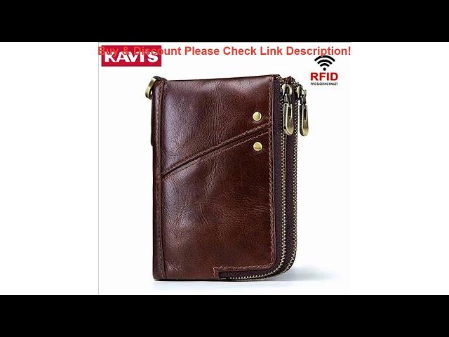 Deal KAVIS Rfid 100% Genuine Crazy Horse Leather Wallet Men Small Walet Portomonee Male Cuzdan Shor