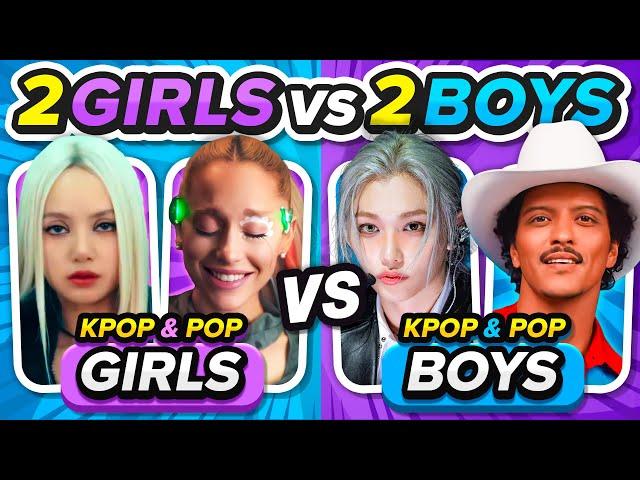 🩷2 GIRLS vs 2 BOYS🩵: Save One Song (KPOP & POP)  | MUSIC QUIZ CHALLENGE