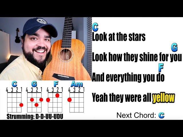 YELLOW - Coldplay (Ukulele Play Along & Cover with Chords & Lyrics)