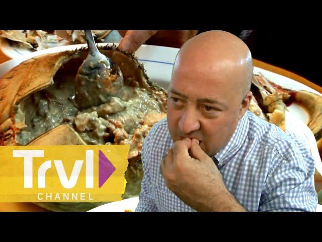 Trying Weird Seafood in the Middle of Spain! | Bizarre Foods with Andrew Zimmern | Travel Channel