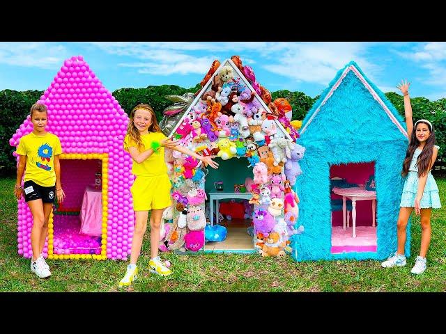 Nastya and her friends decorate playhouses and other adventures of friends.