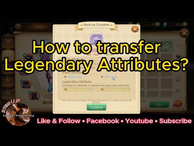 Draconia Saga: How to transfer Legendary Attributes?