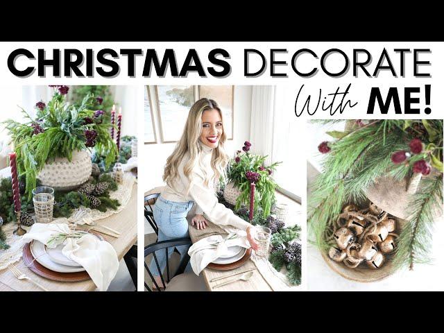 CHRISTMAS DECORATE WITH ME PART 2 || KITCHEN HOLIDAY DECOR IDEAS || HOLIDAY TABLESCAPE IDEAS