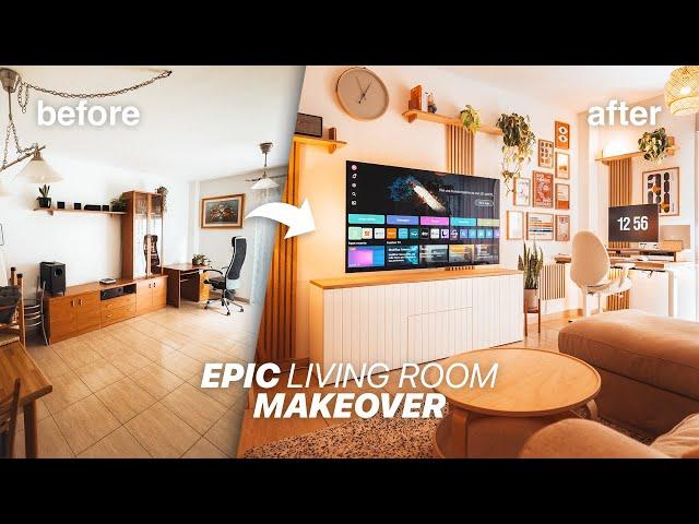 Cozy Living Room Makeover | +New Desk Setup REVEAL