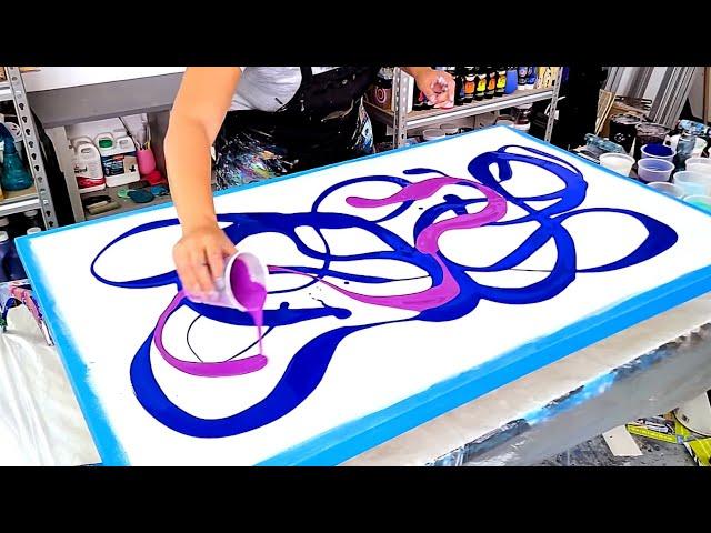 This is BIG ! - Ribbons of Gorgeous Pearlescent Colors! - Acrylic Pouring