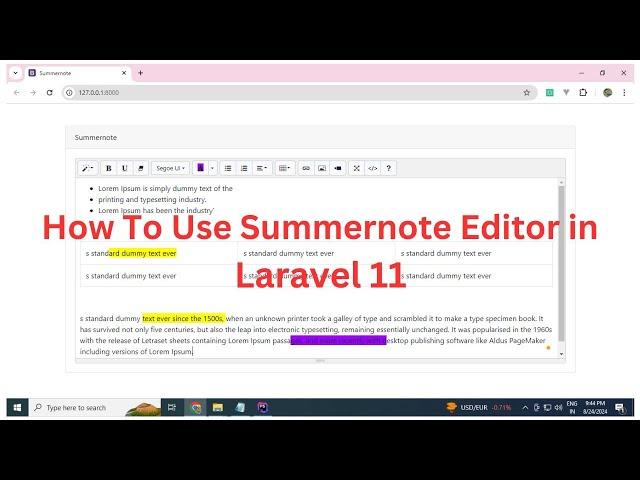 How To Use Summernote Editor in Laravel 11 | Use of Summernote Editor in HTML