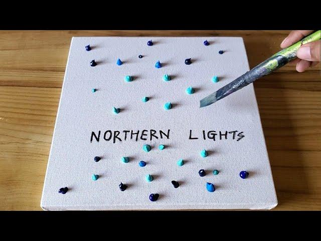 Abstract Aurora Painting / Northern Lights Painting / Acrylic Painting / Project 100 Days / Day #63