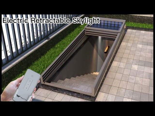 Electric Sliding Retractable Skylight Waterproof Staircase Roof Window