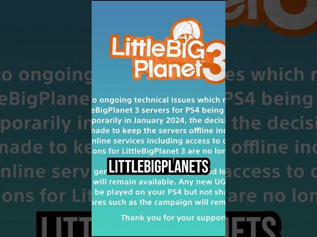 The End of LittleBigPlanet | PlayStation Announces LBP3 Server Shutdown #shorts #playstaion #gaming