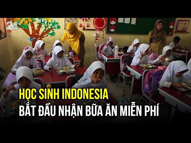 Học sinh Indonesia bắt đầu nhận bữa ăn miễn phí | VTV24