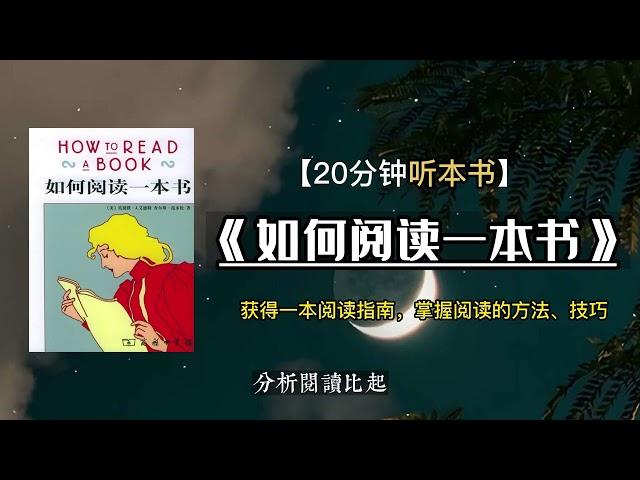 好書解讀|20分鐘聽完《如何閱讀一本書》|教你如何選書|怎樣有效/高效閱讀技巧|避免讀一本忘一本書|不做“書呆子”