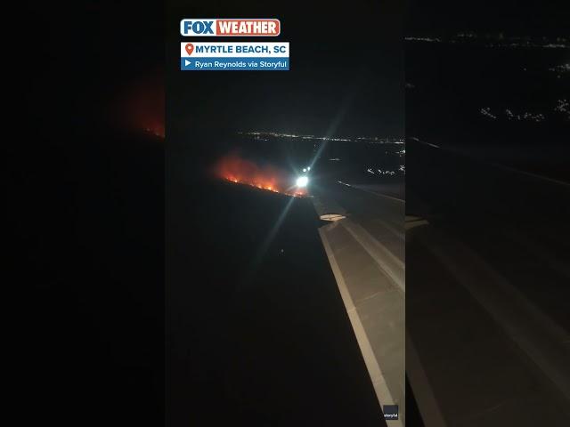 South Carolina wildfires seen burning from airplane