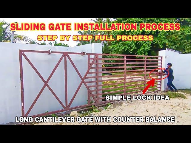 Sliding gate installation Process | Manual sliding gate | Sliding gate lock