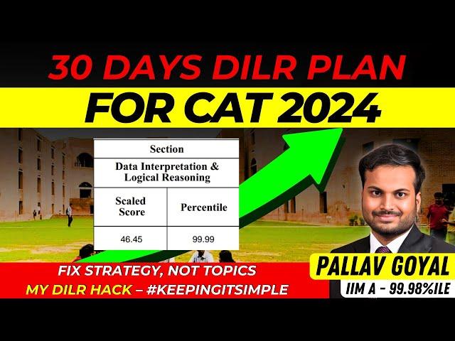 DILR 30 DAYS PLAN TO SCORE 99+ | I SCORED 99.99 IN CAT 2023 WITH CALM MINDSET