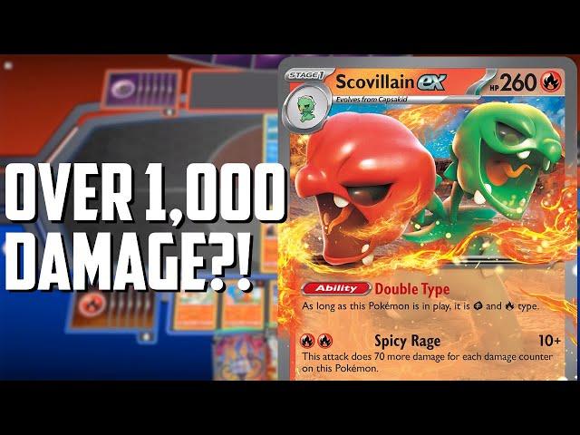 Scovillain ex is FIRE AND GRASS! Plus its damage potential is WILD! Pokemon TCG Deck List + Matches