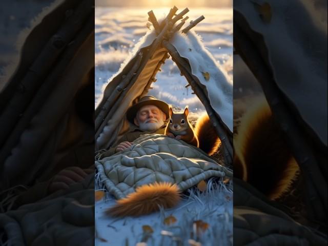 Tiny Paws, Big Heart ️ | Peaceful Snow Story #ai #SquirrelCare #farmar #NatureLove