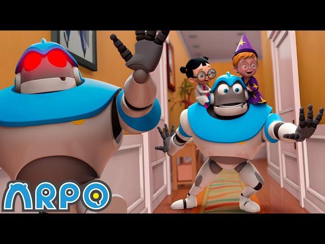 Arpo Robot Babysitter | Episode 1 - 4 Arpo's Evil Twin and More! | Funny Cartoons for Kids