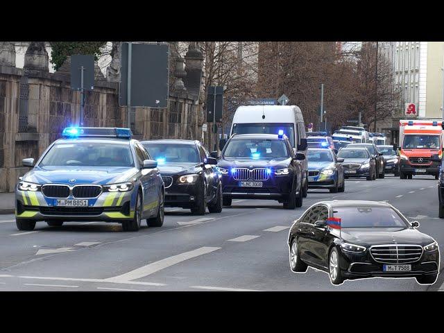 Person upset with VIP motorcade | Police activity during Munich Security Conference 