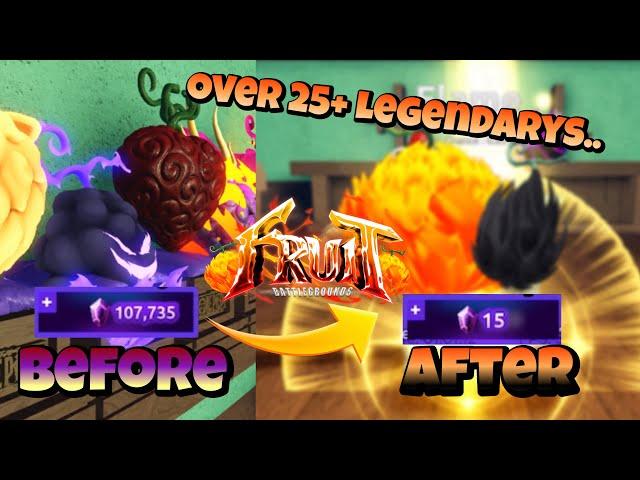 Spending Over 100K+ GEMS To Get FlameV2/Ash Fruit (25+ Legendary Fruits In Fruit Battlegrounds