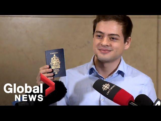 Canadian-born son of Russian spies addresses media after citizenship affirmed