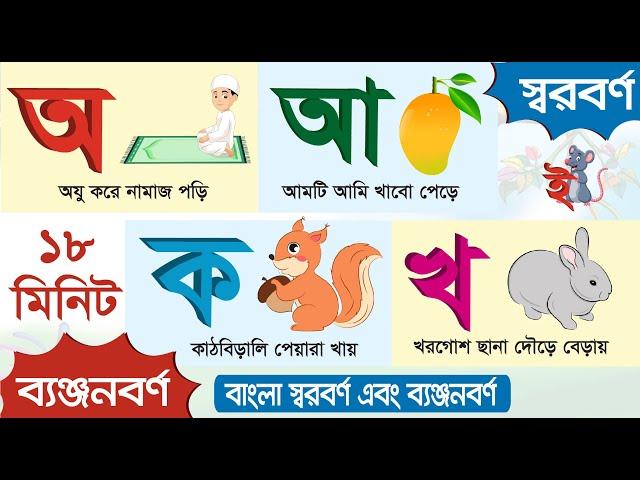 Bangla Bornomala | ব্যঞ্জনবর্ণ ক খ গ | Banjonborno | স্বরবর্ণ অ আ ই | Sorborno ছবি দেখে স্বর্ণ শিখি