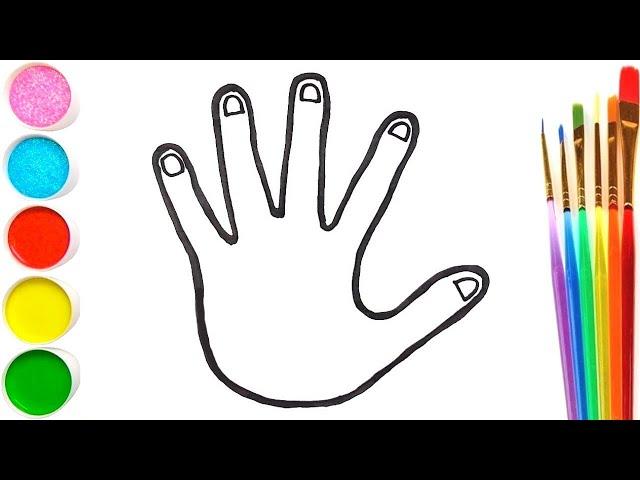 Cách vẽ bàn tay và tô màu cho trẻ em How to draw a cute finger