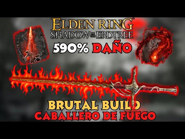 Elden Ring Espadon del Caballero de Fuego - Como Hacer la Build de Fuego MAS BRUTAL después del DLC