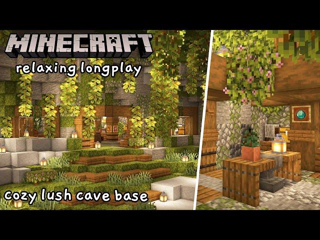 Minecraft Relaxing Longplay - Building a Cozy Lush Cave Base (No Commentary) [1.18]