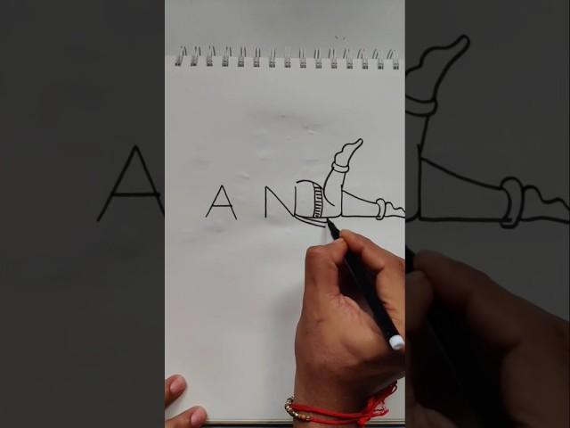 Drawing Hanumanji using letter ANL/ Quick simple and easy drawing of lord Hanuman
