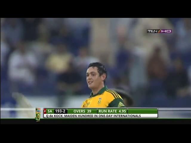 Quinton de Kock 112 (Maiden ODI Century) v Pakistan 4th ODI 2013 @ Abu Dhabi