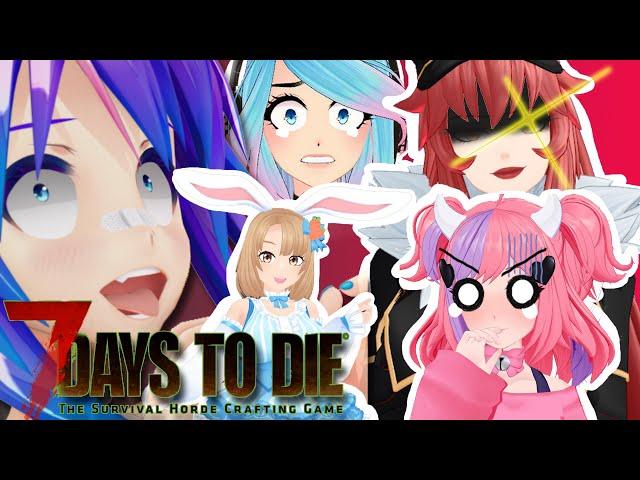 VTUBER SURVIVAL 101 w. Mouse, Silver, Melody, Bunny and Momo! (7 Days to Die)