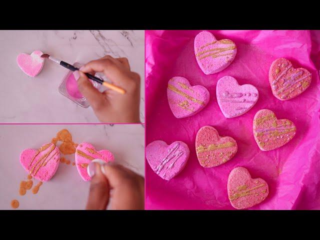 How to Paint BATHBOMBS with WATERCOLOR and Mica Powder DRIZZLE / DIY Valentine's Day Gift Ideas 2024