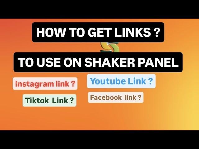 HOW TO GET LINK TO USE on SHAKER SMM PANEL 