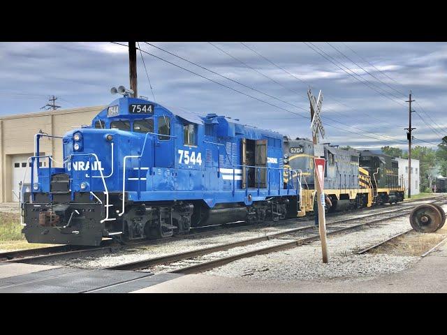 Railroad Switching With Vintage Locomotives, Steam Train With Caboose Makes Final Run Through City